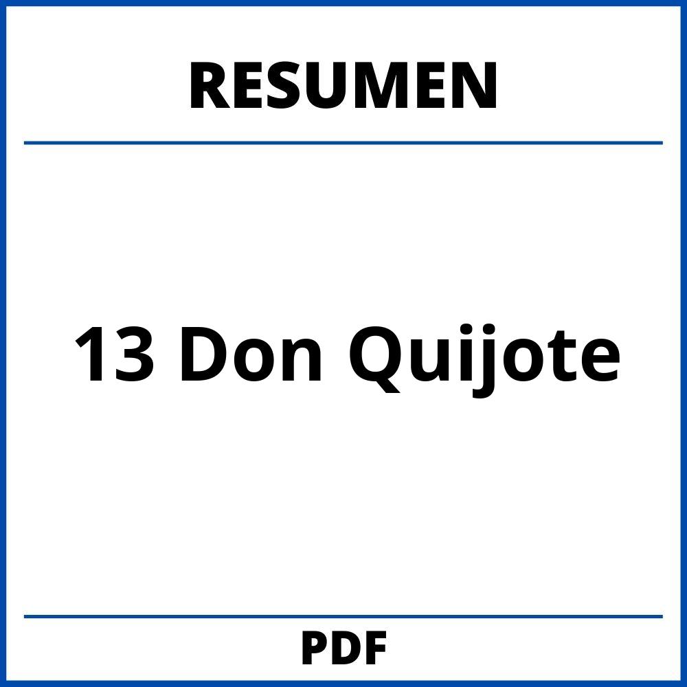 Resumen Capitulo 13 Don Quijote