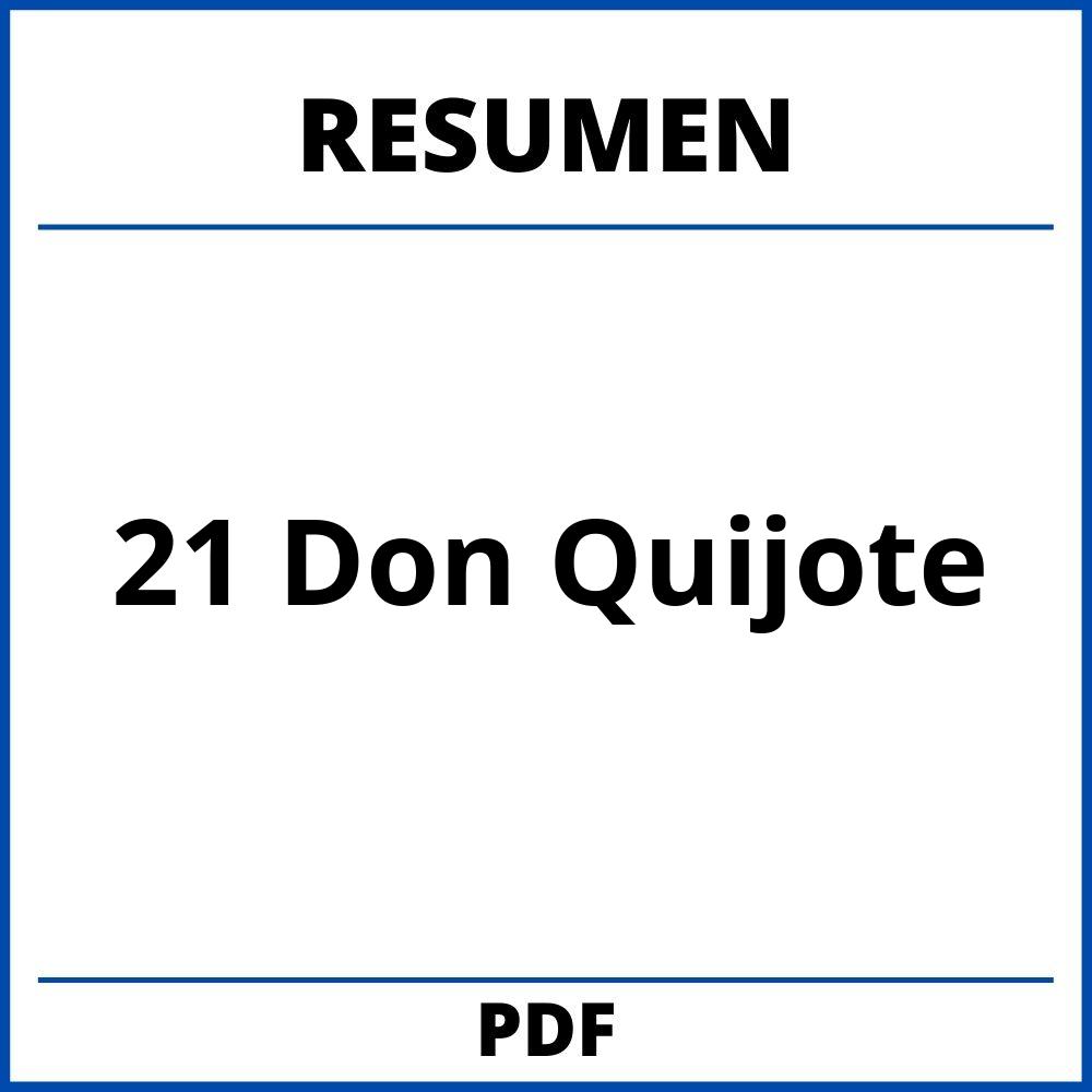 Resumen Capitulo 21 Don Quijote