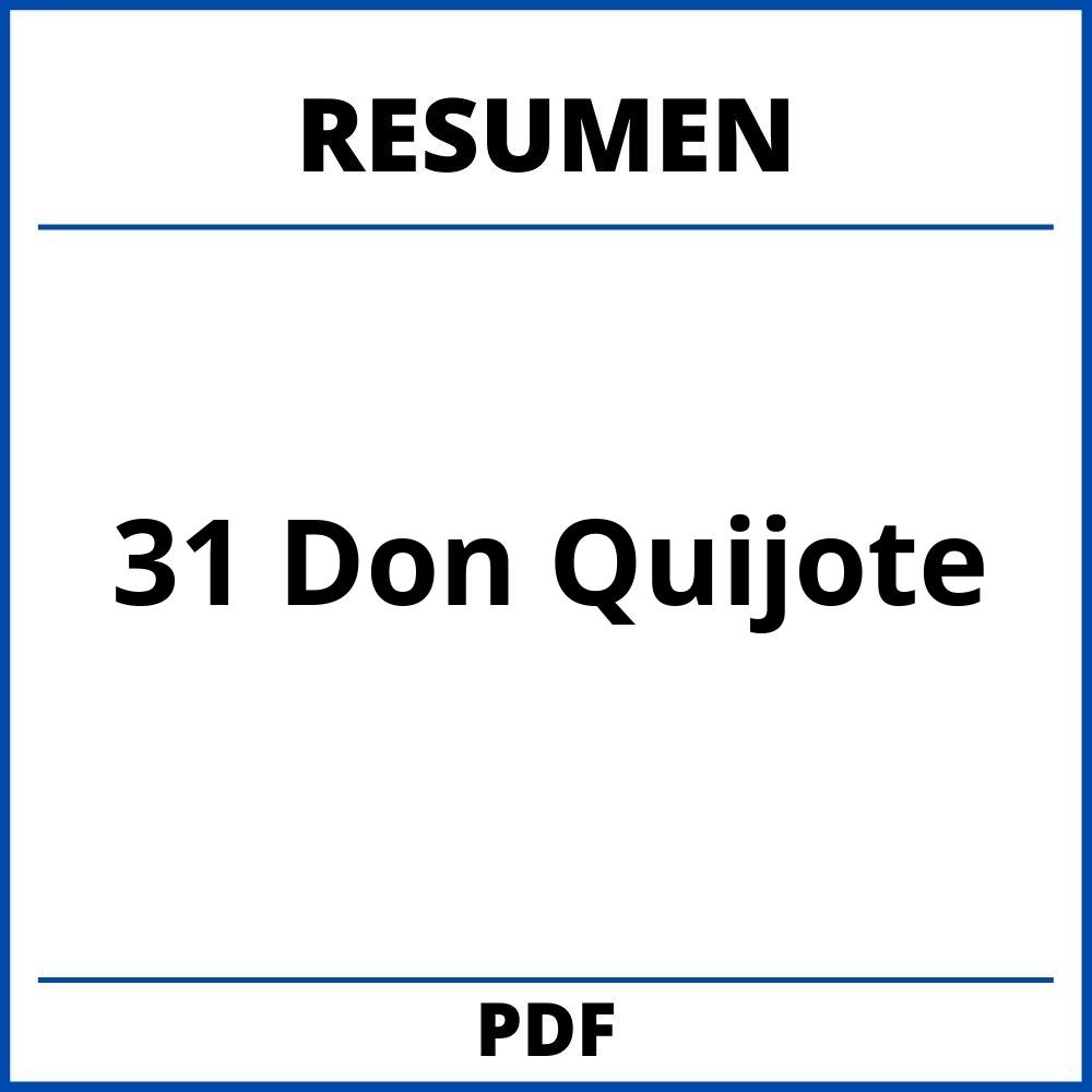 Resumen Capitulo 31 Don Quijote