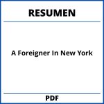 A Foreigner In New York Resumen