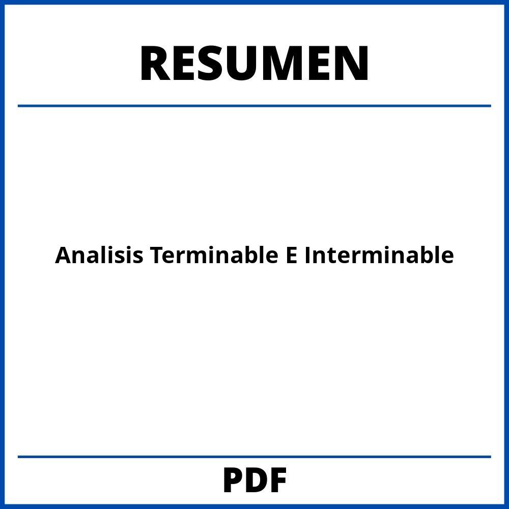 Analisis Terminable E Interminable Resumen