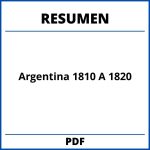 Argentina 1810 A 1820 Resumen