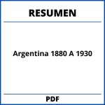 Argentina 1880 A 1930 Resumen