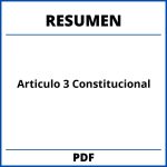 Resumen Del Articulo 3 Constitucional