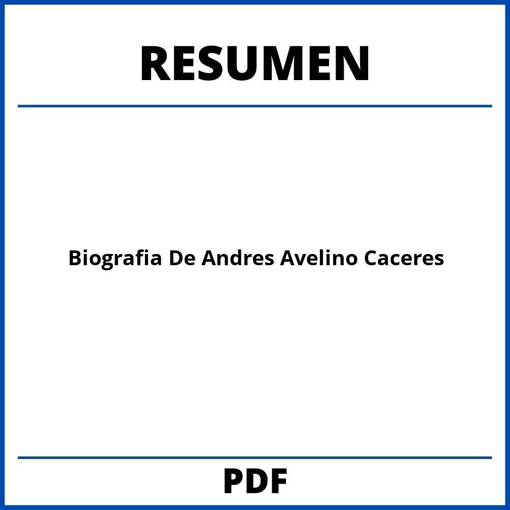 Biografia De Andres Avelino Caceres Resumen