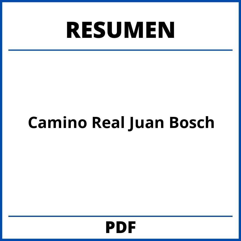 Camino Real Juan Bosch Resumen