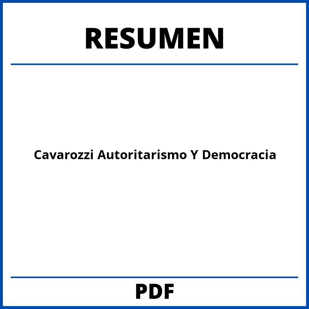 Cavarozzi Autoritarismo Y Democracia Resumen