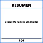 Resumen Del Codigo De Familia El Salvador