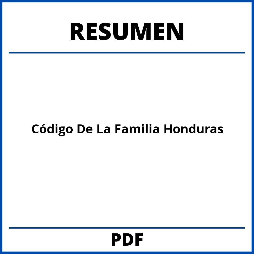 Resumen Del Código De La Familia Honduras