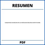 Componentes Constitutivos De Las Instituciones Educativas Lidia Fernandez Resumen