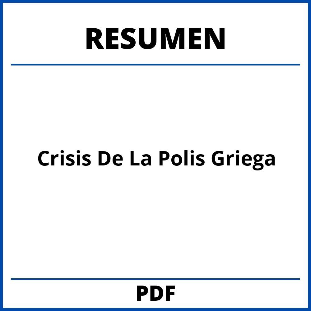 Crisis De La Polis Griega Resumen