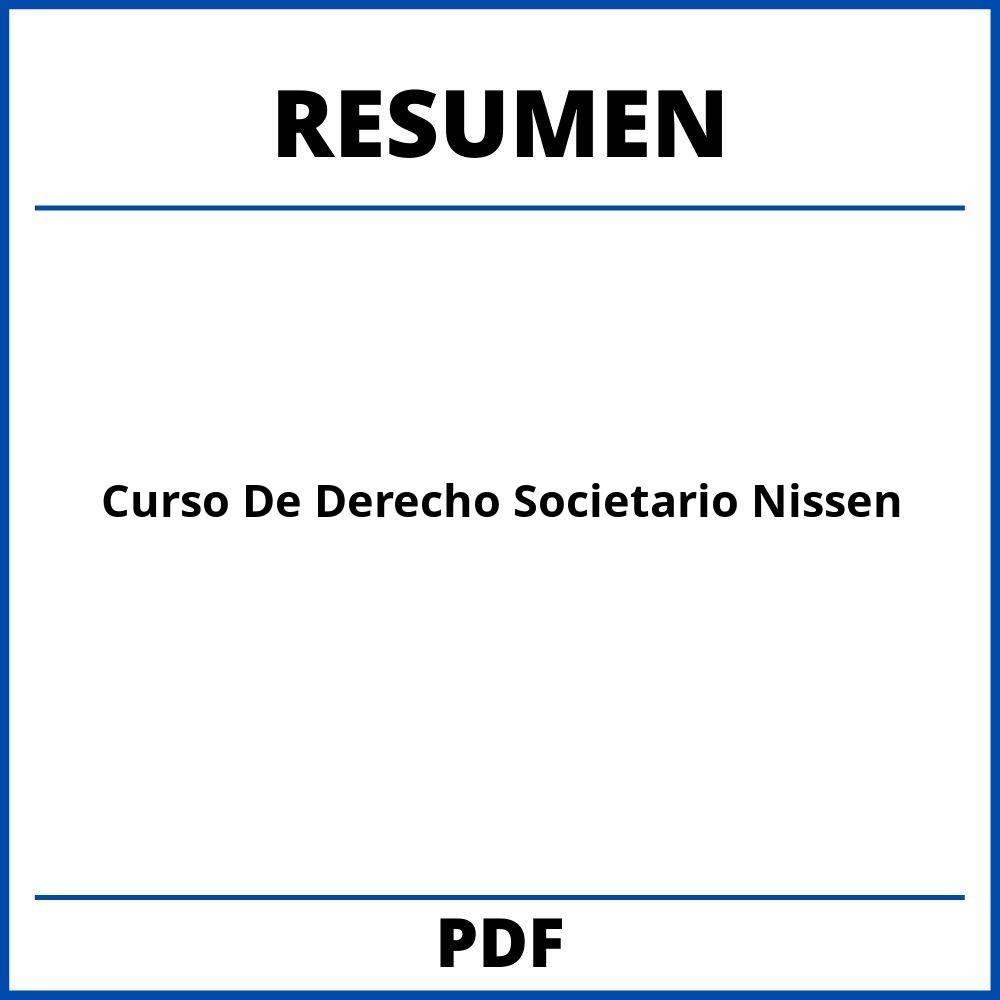 Curso De Derecho Societario Nissen Resumen