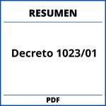 Decreto 1023/01 Resumen