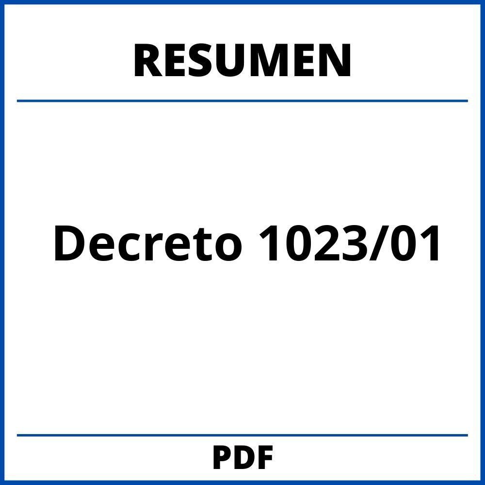 Decreto 1023/01 Resumen