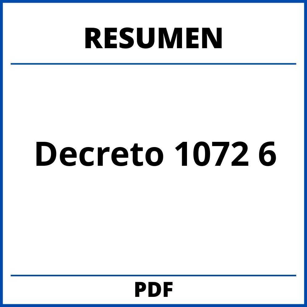 Decreto 1072 Capitulo 6 Resumen