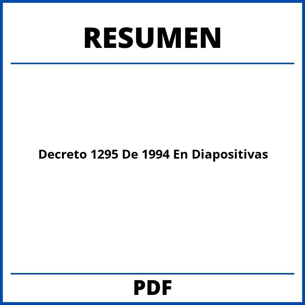 Decreto 1295 De 1994 Resumen En Diapositivas