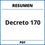 Decreto 170 Resumen Por Capitulos