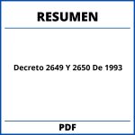 Decreto 2649 Y 2650 De 1993 Resumen