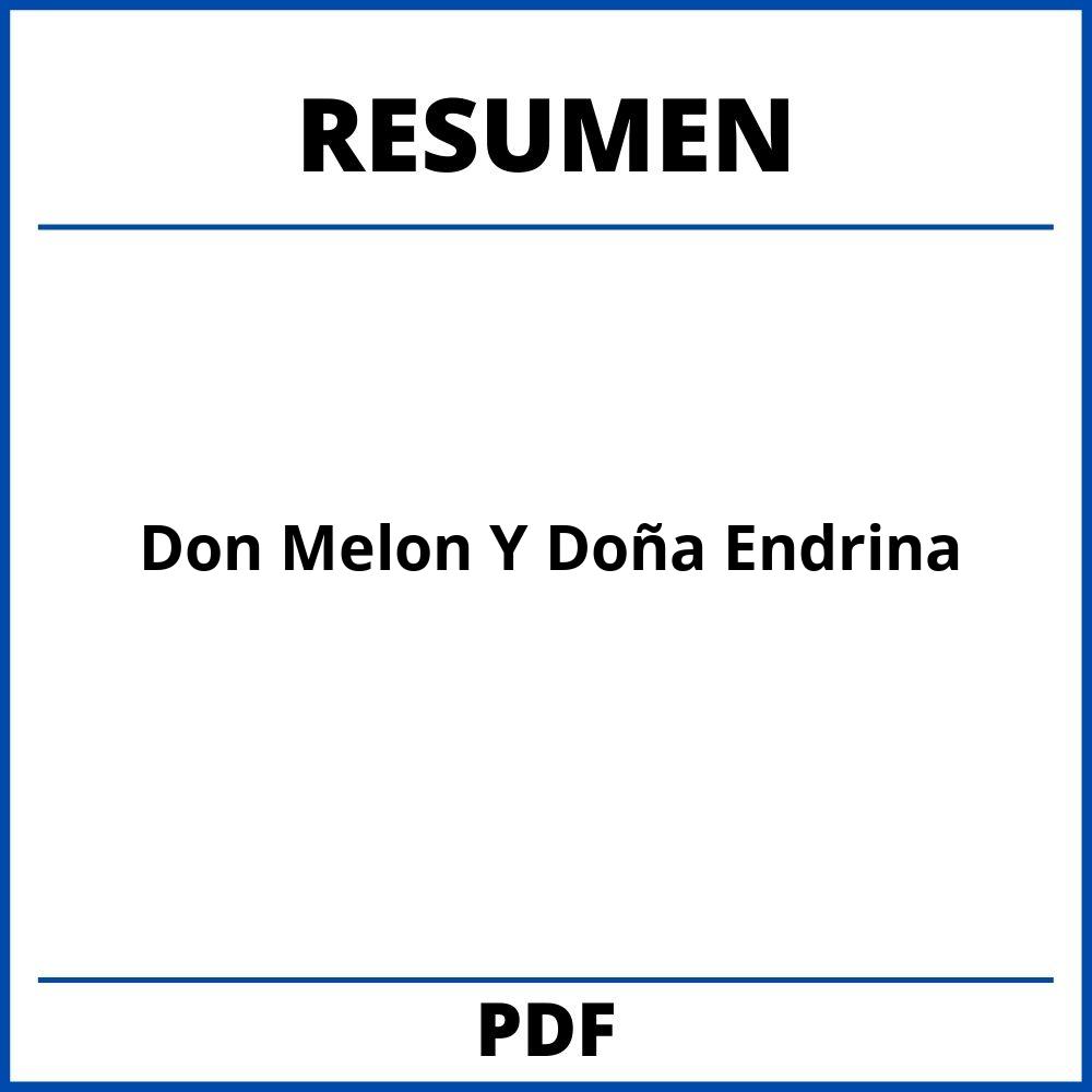 Don Melon Y Doña Endrina Resumen