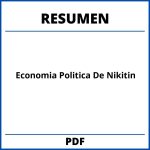 Economia Politica De Nikitin Resumen