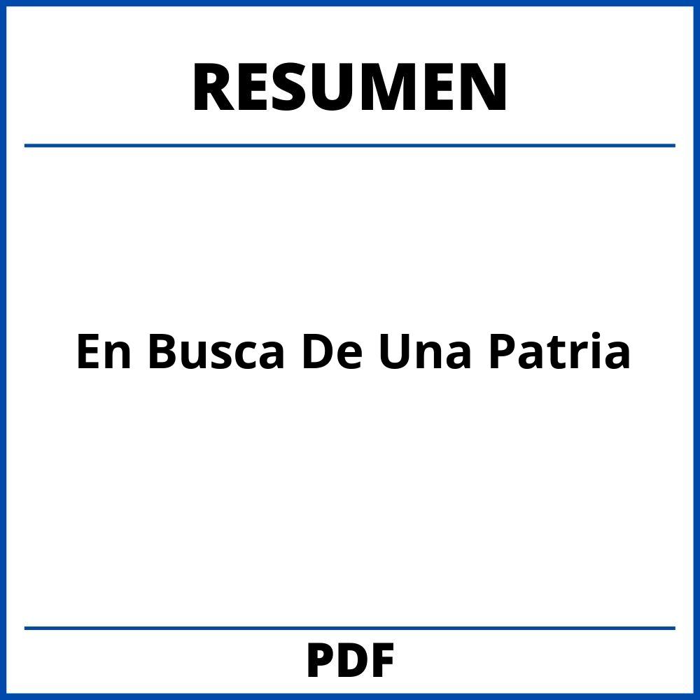 En Busca De Una Patria Resumen