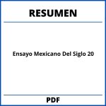 Resumen Del Ensayo Mexicano Del Siglo 20