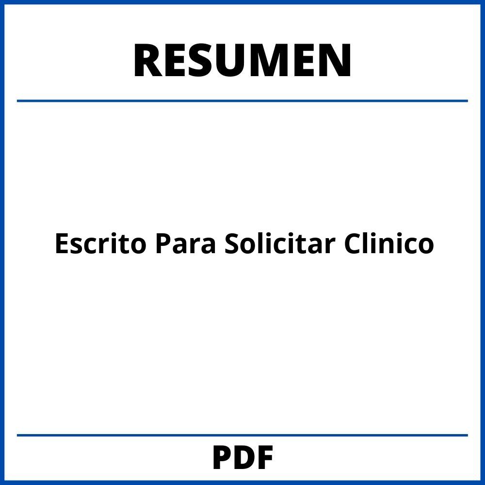 Escrito Para Solicitar Resumen Clinico