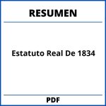 Estatuto Real De 1834 Resumen
