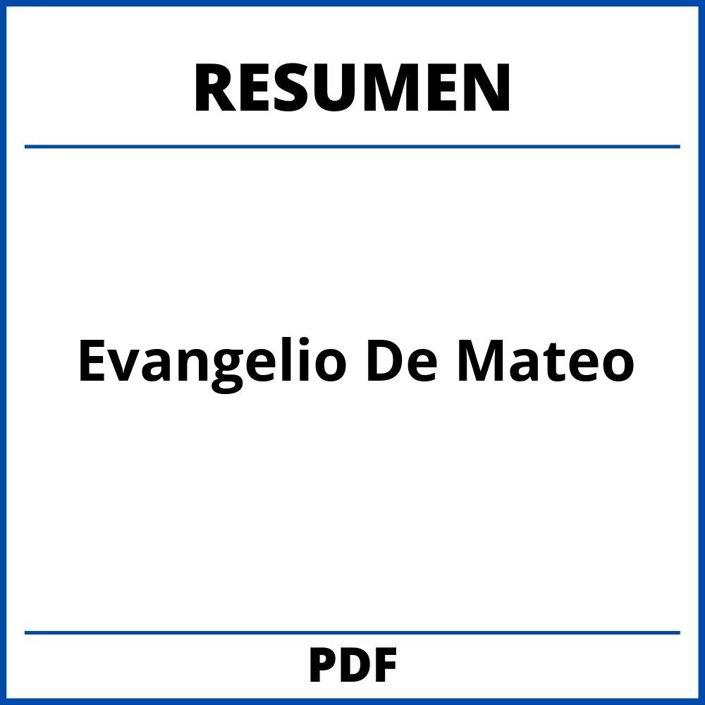 Resumen Del Evangelio De Mateo