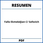 Resumen Fallo Ekmekdjian C/ Sofovich