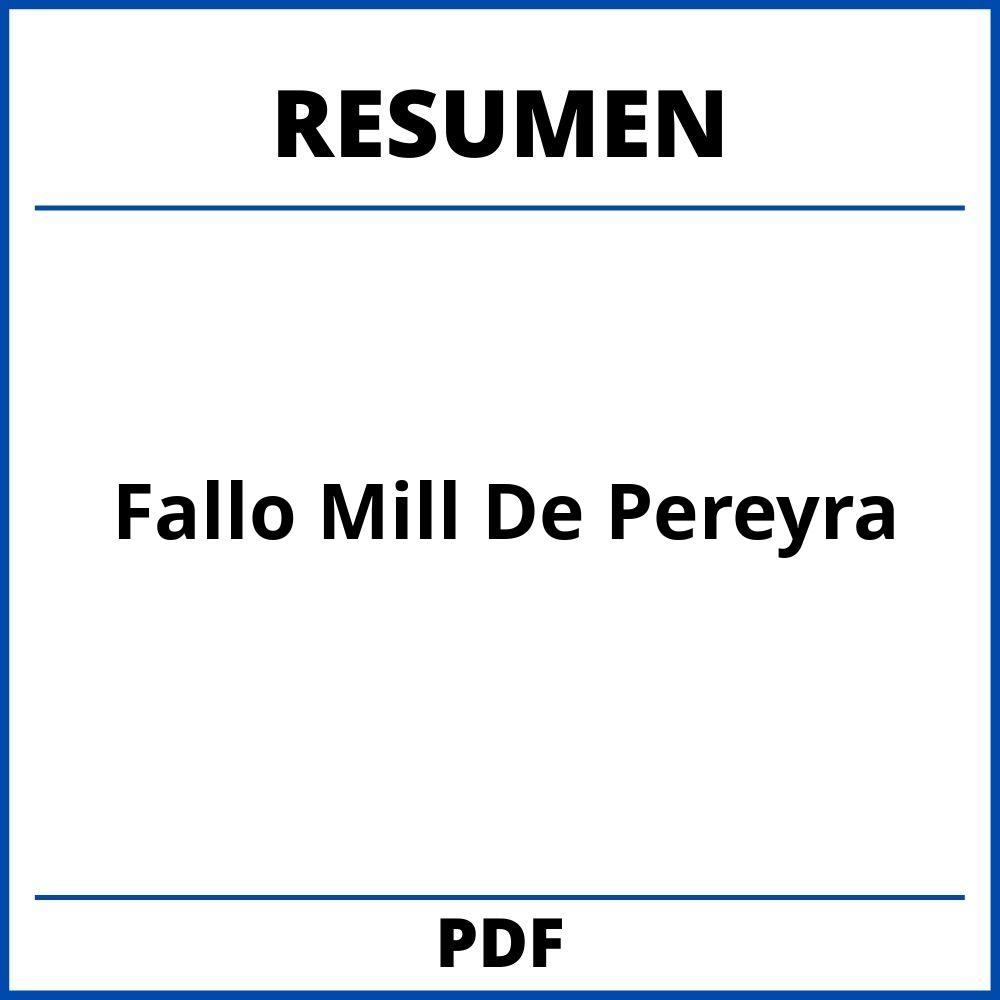 Resumen Fallo Mill De Pereyra