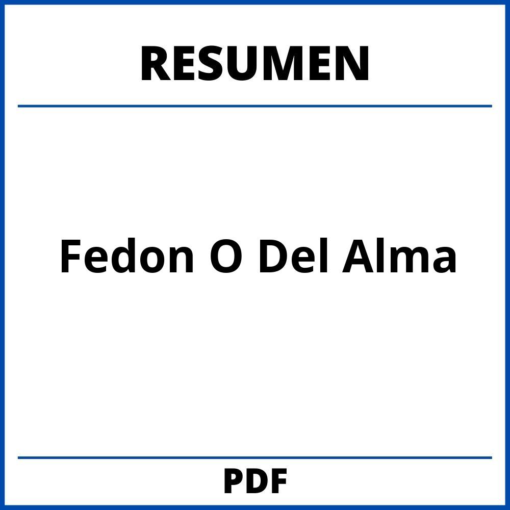 Fedon O Del Alma Resumen