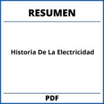 Historia De La Electricidad Resumen