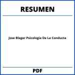 Jose Bleger Psicologia De La Conducta Resumen
