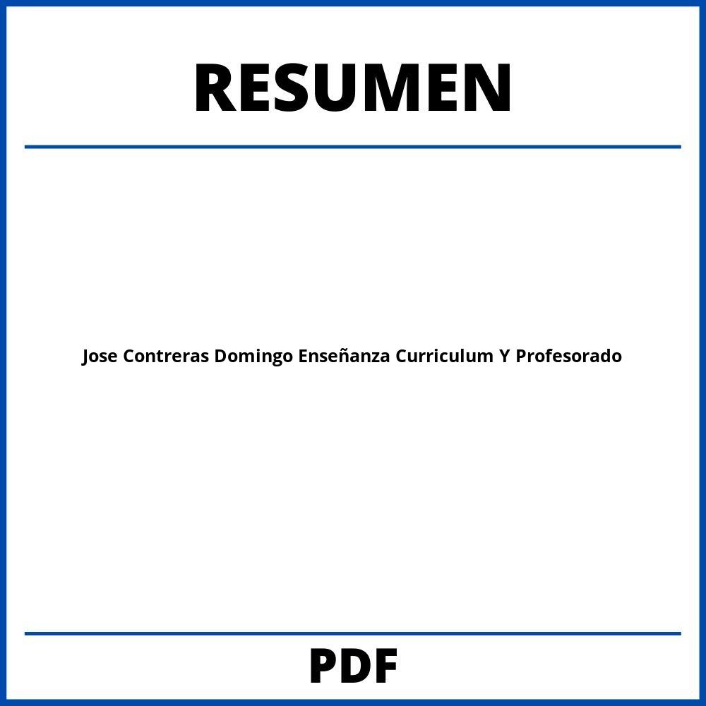 Jose Contreras Domingo Enseñanza Curriculum Y Profesorado Resumen