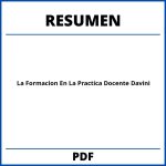 Resumen La Formacion En La Practica Docente Davini