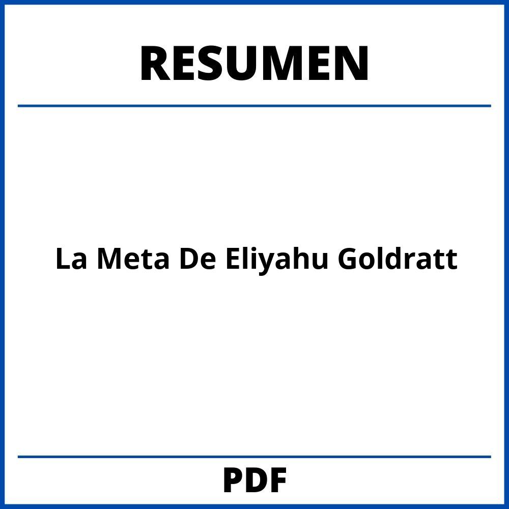 Resumen Del Libro La Meta De Eliyahu Goldratt