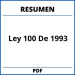 Ley 100 De 1993 Resumen