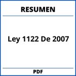 Resumen Ley 1122 De 2007