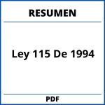 Ley 115 De 1994 Resumen
