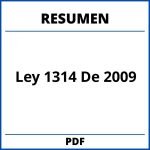 Ley 1314 De 2009 Resumen