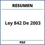 Ley 842 De 2003 Resumen