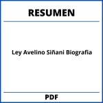 Resumen Ley Avelino Siñani Biografia