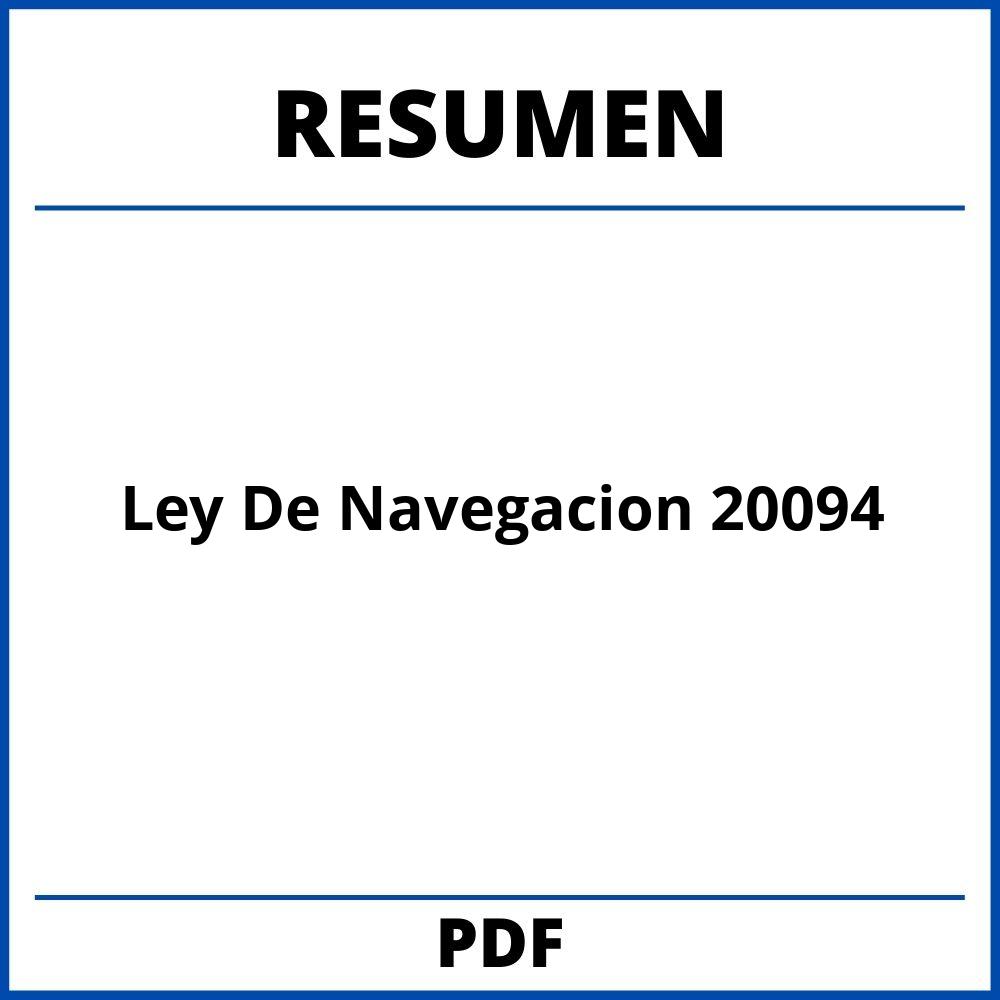 Ley De Navegacion 20094 Resumen