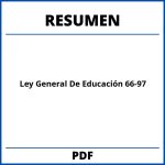 Ley General De Educación 66-97 Resumen