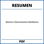 Resumen Matrices Y Determinantes 2 Bachillerato Pdf