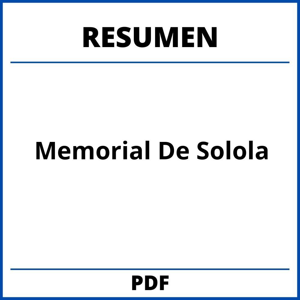 Resumen Del Memorial De Solola Por Capitulos