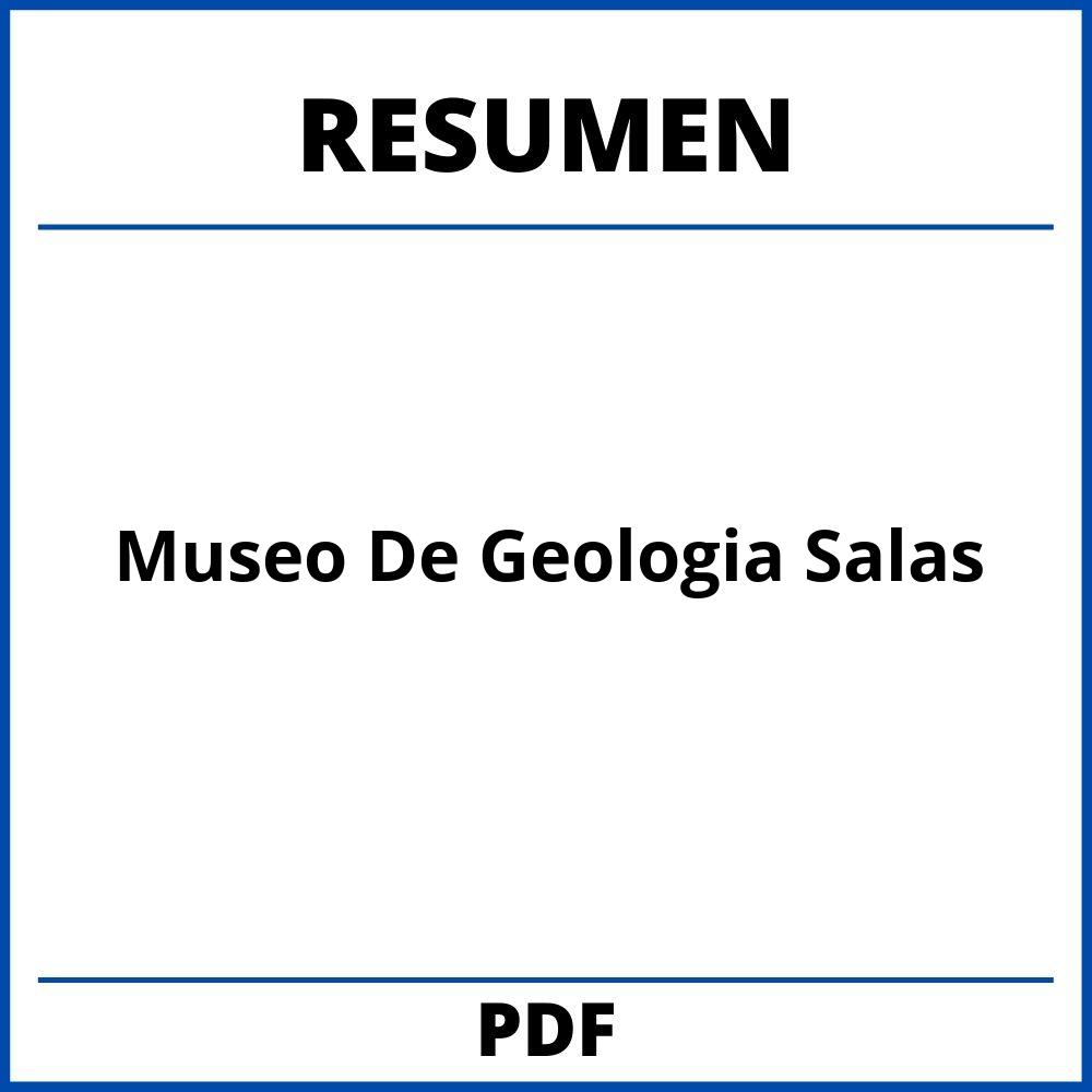 Museo De Geologia Salas Resumen