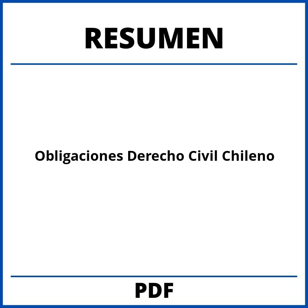 Resumen De Obligaciones Derecho Civil Chileno