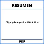 Oligarquia Argentina 1880 A 1916 Resumen